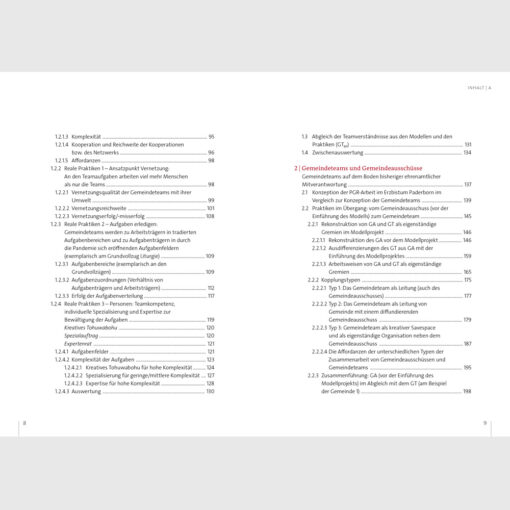 Inhaltsverzeichnis Projektbericht 2. Band - Wenn Gemeindeteams Leitung übernehmen