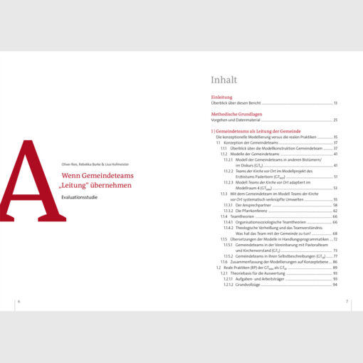 Inhaltsverzeichnis Projektbericht 2. Band - Wenn Gemeindeteams Leitung übernehmen