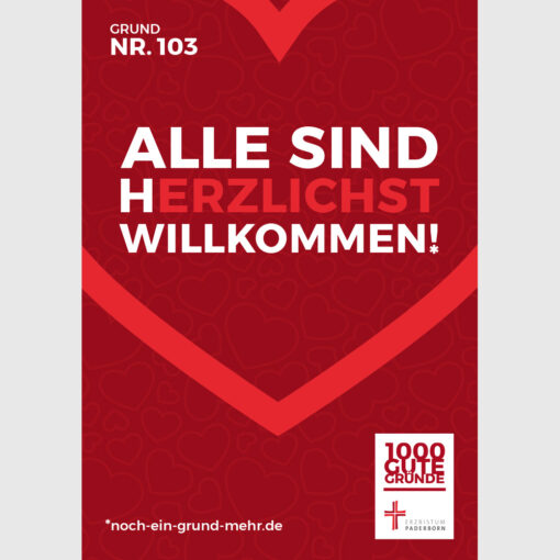 Aufklebermotiv mit Grund 103 - Alle sind herzlichst Willkommen