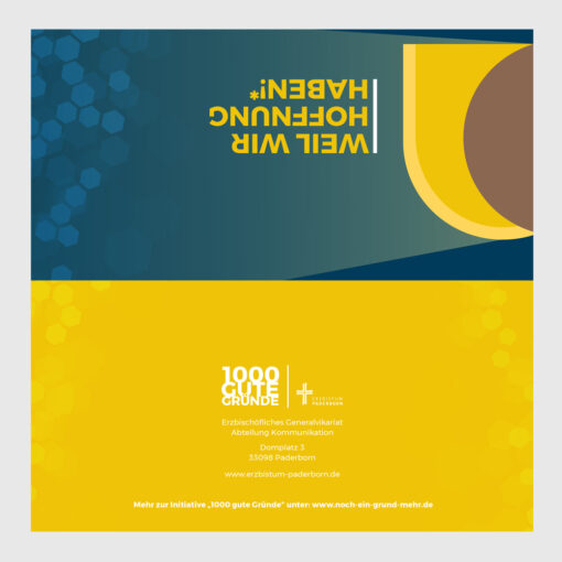 Vorder- und Rückseite Klappkartenmotiv - Osterkarte - Weil wir Hoffnung haben