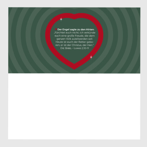 Innenseite Klappkartenmotiv - Weihnachtskarte - Stille Nacht. Herz aus laut.