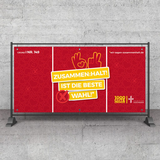 Outdoor-Banner: ZUSAMMEN:HALT! ist die beste Wahl!