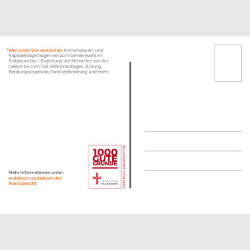 Rückseite Postkarte Grund 130 - mit Adressfeld