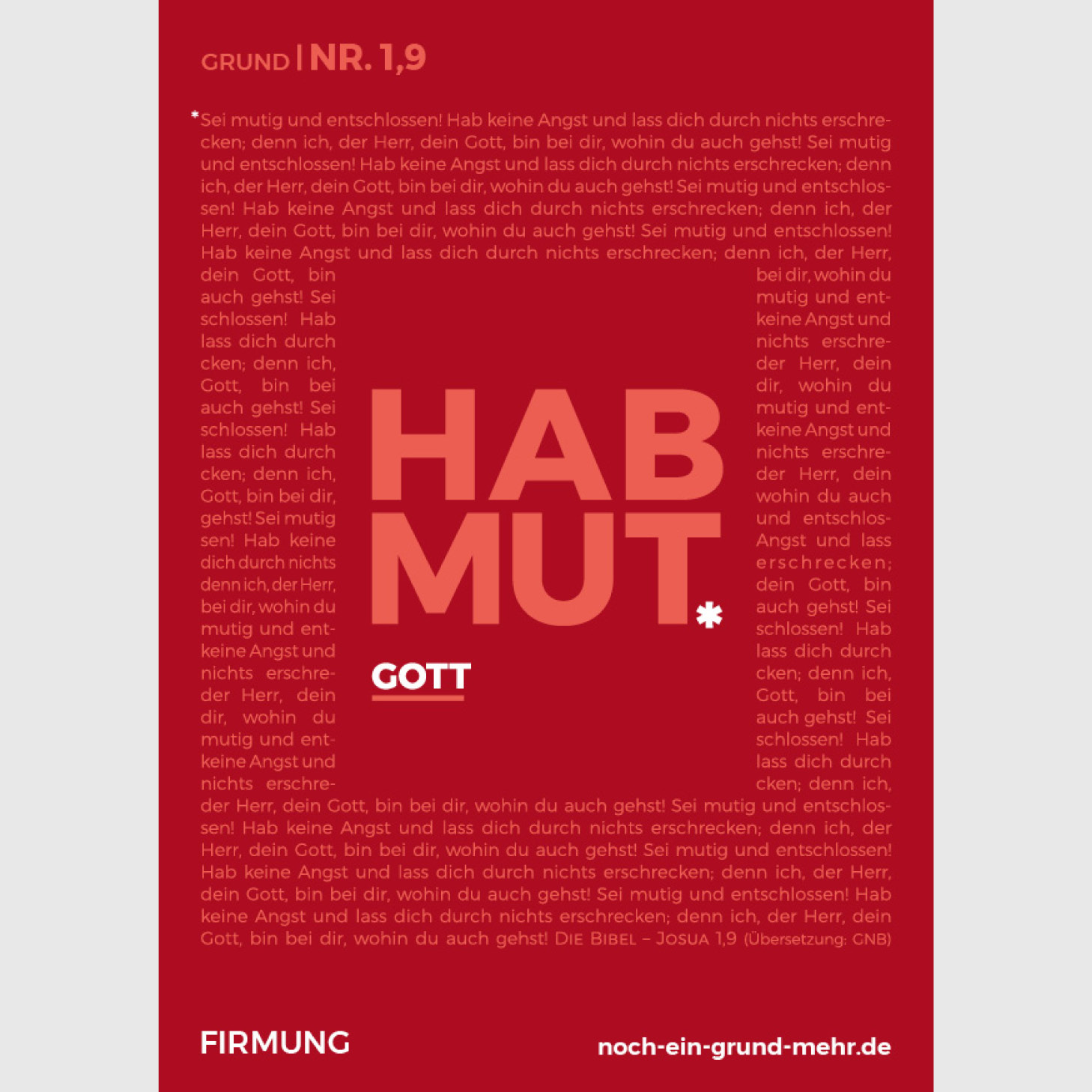 Vorderseite Postkartenmotiv Grund 1,9 - Hab Mut