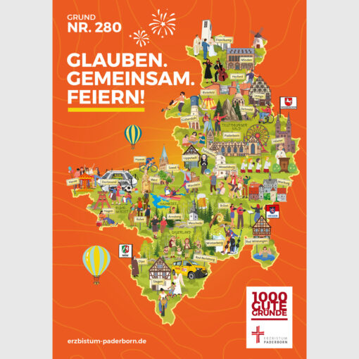 Plakat "Karte Erzbistum Paderborn" Grund Nr. 280